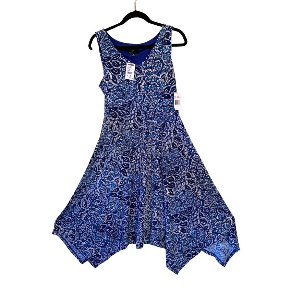 Ronni Nicole Blue Knit Eyelet Dress NWT Size M